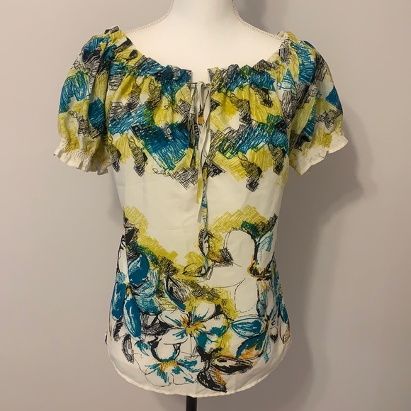 Arden B dress top, blouse, print, short sleeves, small - Picture 1 of 5